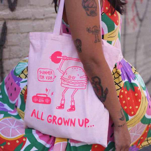 all grown up heavy canvas tote bag