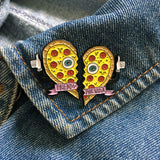 friends por vida pizza heart pin set