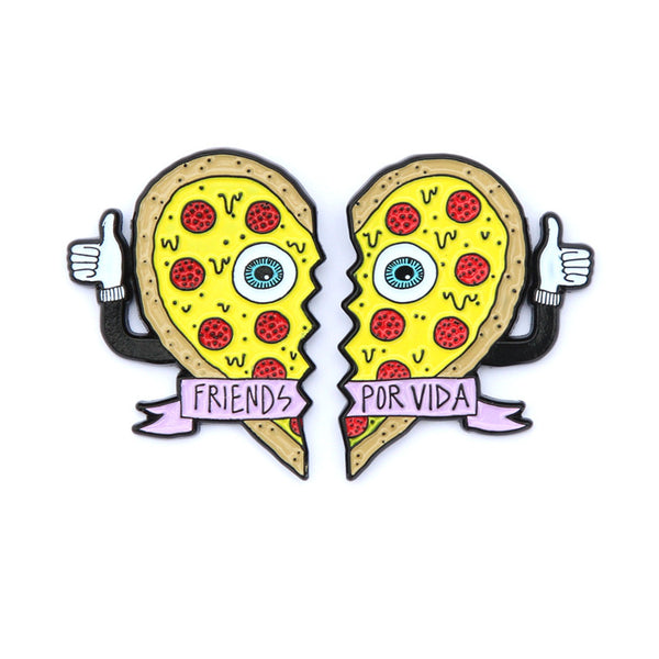 friends por vida pizza heart pin set