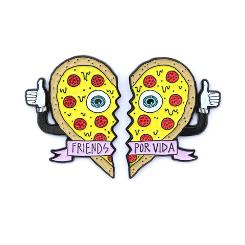 friends por vida pizza heart pin set
