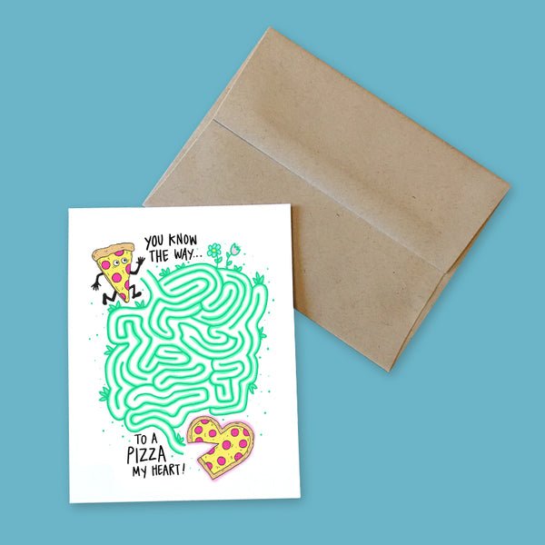 pizza my heart greeting card