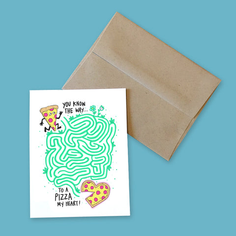 pizza my heart greeting card