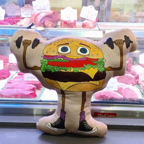 tough guy burger pillow